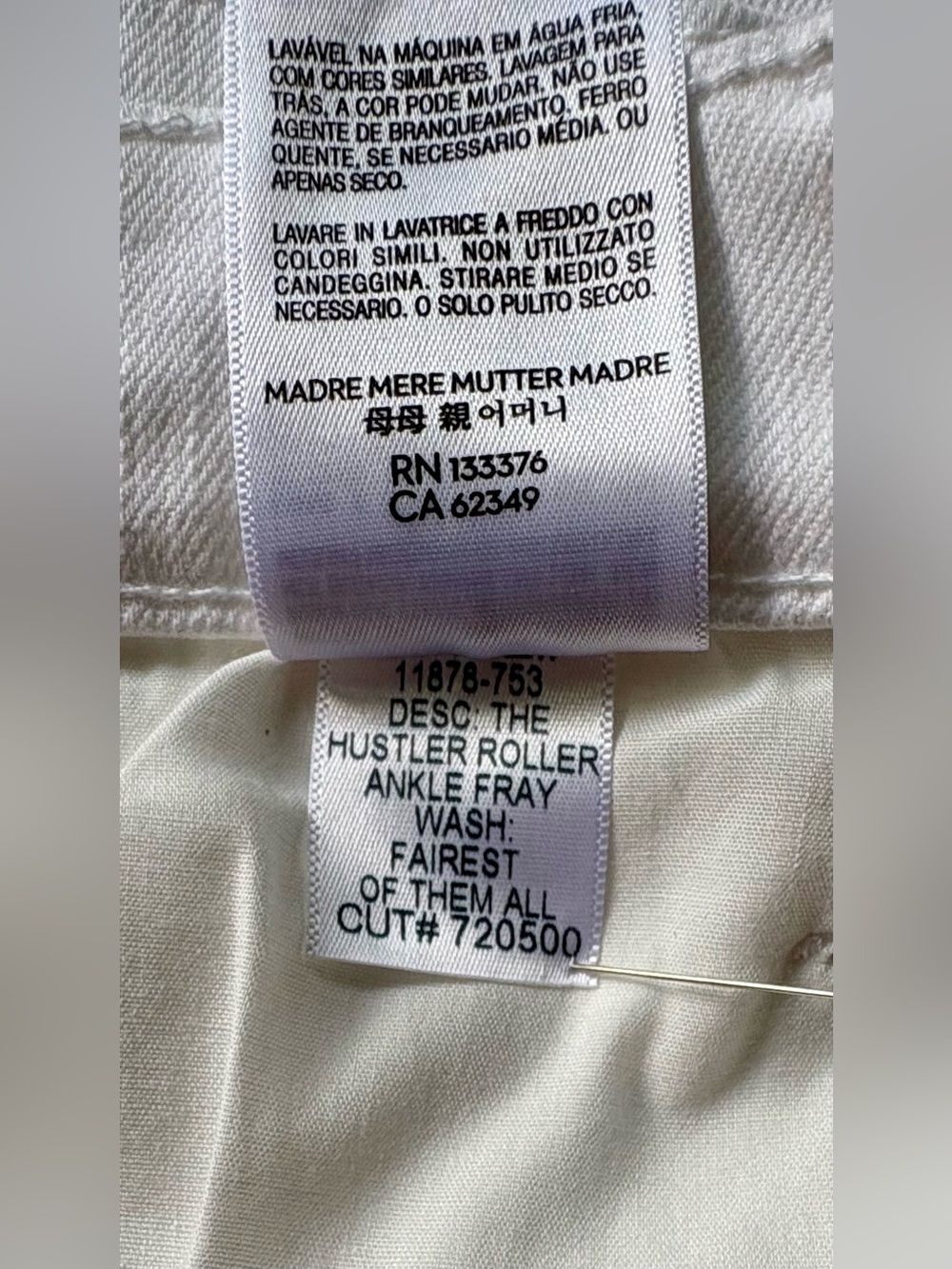 MOTHER The Hustler Ankle Fray Jeans White NWT Sz 27 - Picture 11 of 14